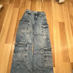Denim Cargo Jeans